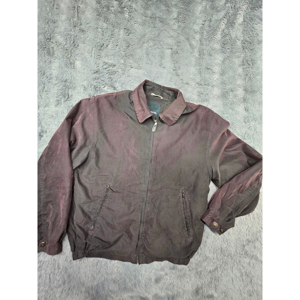 London Fog Mens Small Purple Iridescent Full Zip Harrington Bomber Jacket‎